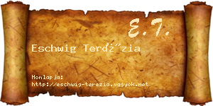 Eschwig Terézia névjegykártya